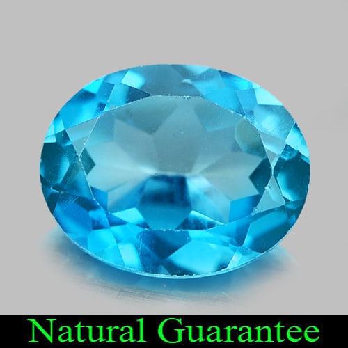 Natural London Blue Topaz 2.30 Ct. Oval Shape 9.3 x 7.4 Mm Gemstone From Brazil: Product ID: 807160996 Product Name: Natural Blue Topaz Weight: 2.30 CT. Size: 9.3 x 7.4 x 4.3 MM. Shape: Oval Color: London Blue Clarity:VVS Luster: Good Gems Origin: Brazil Treatment: Treated Crystal