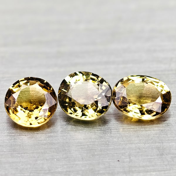 Natural Yellow Green Tourmaline 1.35 Ct. 3 Pcs Oval Shape Gemstones From Nigeria: Product ID: 807250808 Product Name: Natural Tourmaline Weight: 1.35 CT. Size: 5.4 x 4.3 x 2.5 to 4.8 x 4.8 x 2.6 MM. Shape: Oval Color: Yellow Green Clarity:VSI Luster: Good Gems Origin: Nigeria Treat