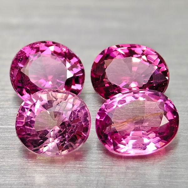 Natural Pink Tourmaline 1.73 Ct. 4 Pcs Oval Shape Gemstones From Nigeria: Product ID: 807250780 Product Name: Natural Tourmaline Weight: 1.73 CT. Size: 5.3 x 4.3 x 2.6 to 4.7 x 4.3 x 3.6 MM. Shape: Oval Color: Pink Clarity:VSI Luster: Good Gems Origin: Nigeria Treatment: Un