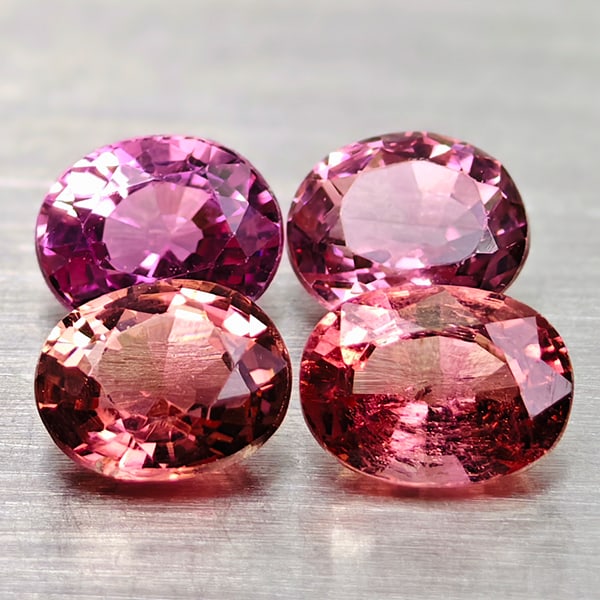 Natural Pink Tourmaline 1.63 Ct. 4 Pcs Oval Shape Gemstones From Nigeria (1 of 3)