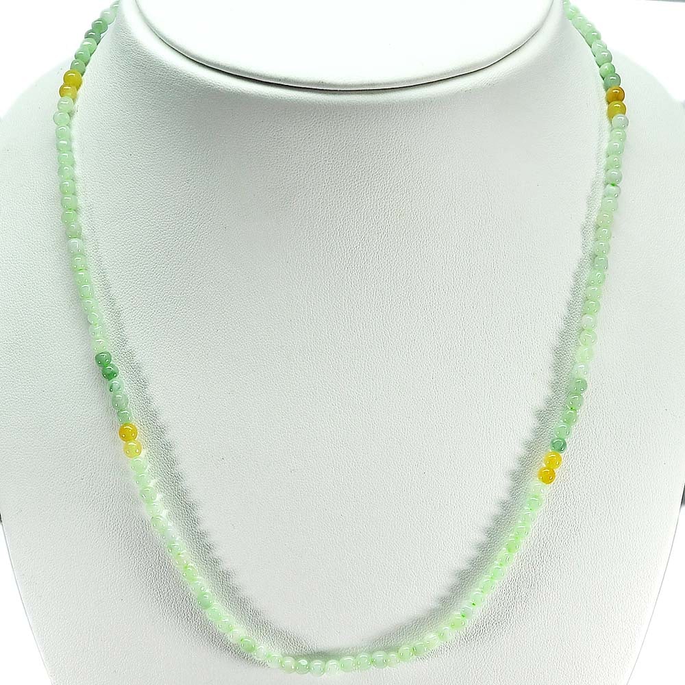 Natural Honey Green Jade Bead Necklace Length 18 Inch. 68.47 Ct. Round Gemstones: Product ID: 819813303 Product Name: Natural Jade Weight: 68.47 CT. Size: Length 18 Inch. 4 MM. Shape: Round Color: Green Clarity:Opaque Luster: Good Gems Origin: Thailand Treatment: Unheated Crystal S