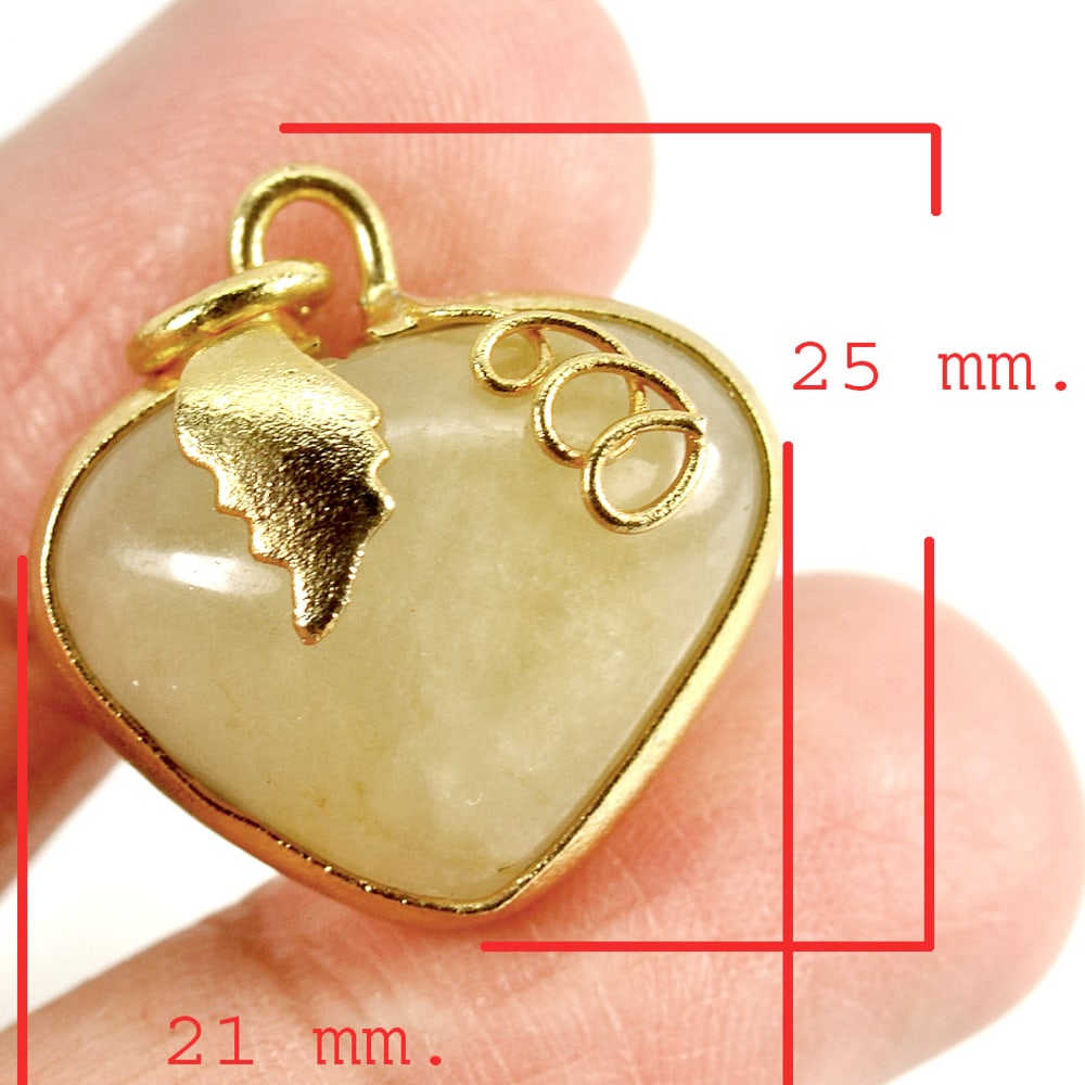 Multi-Color Jade Heart Nickel Pendant 25 x 21 Mm. 32.45 Ct. Natural Gemstone From Thailand (1 of 3)