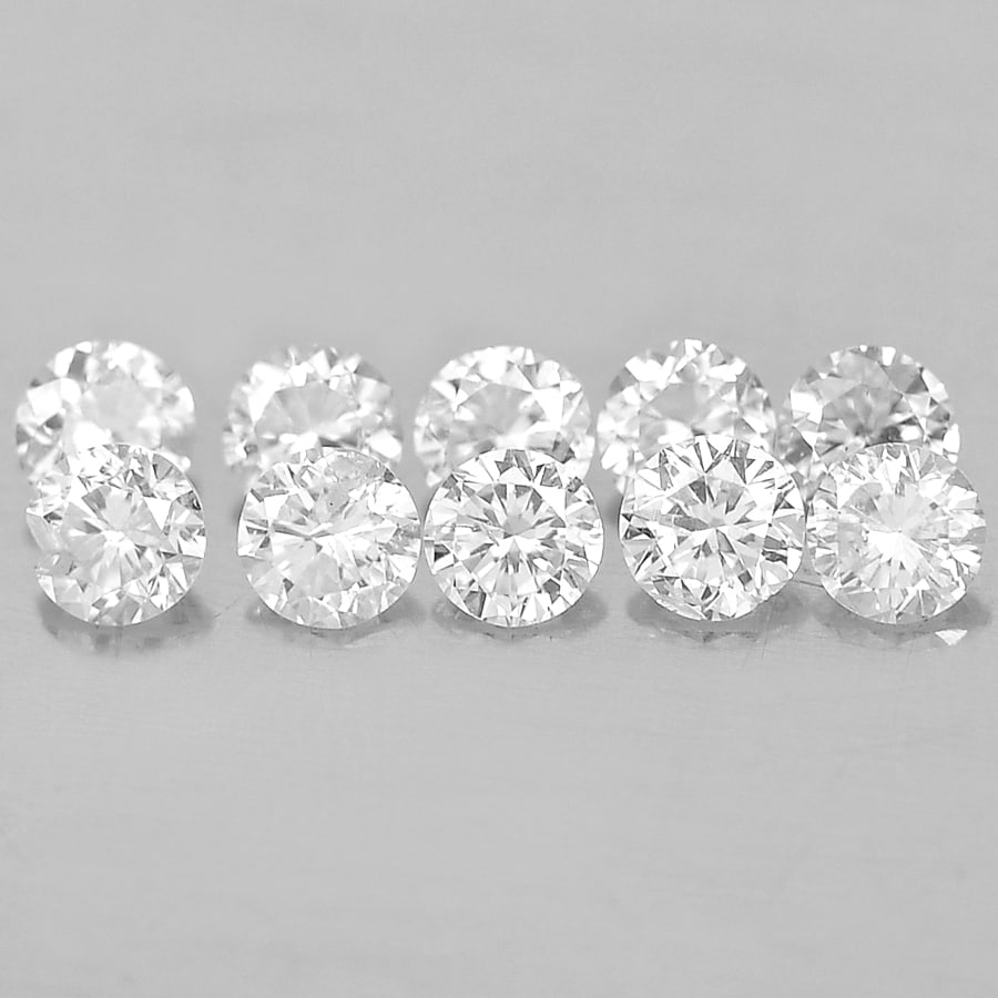 Natural Loose Diamond 0.12 Ct. 10 Pcs. Charming Round Brilliant Cut 1.5 Mm From Belgium: Product ID: 802102658 Product Name: Natural Natural Diamond Weight: 0.12 CT. Size: 1.5 x 1.5 x 1.0 MM. Shape: Round Brilliant Cut Color: D Clarity:VSI Luster: Scintillating Gems Origin: Belgium Treatm