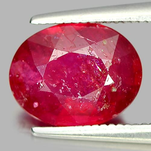 Natural Pinkish Red Ruby 2.99 Ct. Oval Shape 9.9 x 7.9 Mm Gemstone From Madagascar (1 of 3)