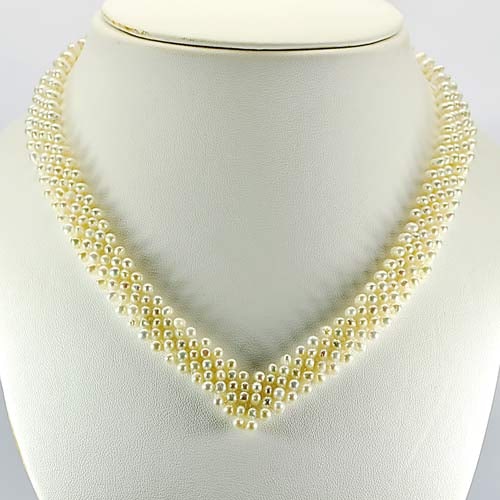 Natural White Pearl Fancy Cabochon Beads Necklace Length 8.5 Inch. 210.03 Ct. Gemstone: Product ID: 805206292 Product Name: Natural Pearl Jewerly Weight: 210.03 CT. Size: 8.5 Inch / 5.5 x 4 MM. Shape: Fancy Cabochon Color: White Clarity:Opaque Luster: Good Gems Origin: Thailand Treatment