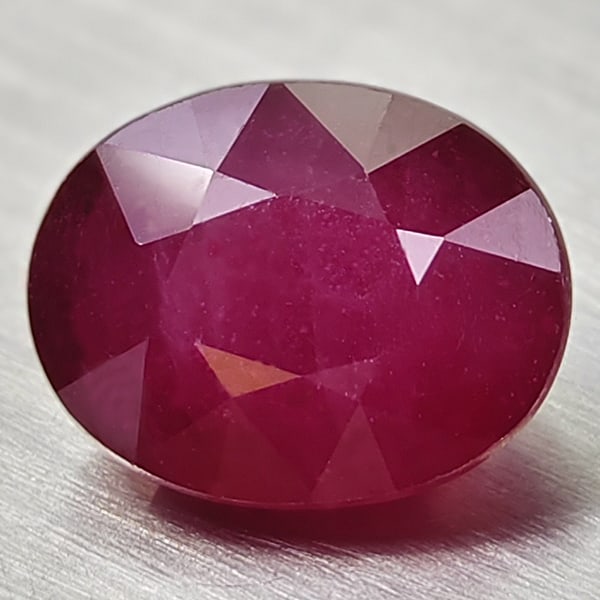 Natural Red Ruby 3.85 Ct. Oval Shape 7.7 x 9.8 Mm. Gemstone From Madagascar (1 of 3)