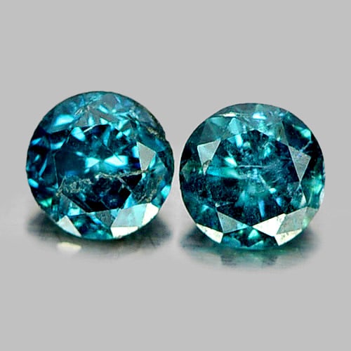 Natural Blue Diamond 0.16 Ct. 2 Pcs. Round Brilliant Cut Size 2.7 Mm.: Product ID: 802103195 Product Name: Natural Enhanced Diamond Weight: 0.16 CT. Size: 2.7 x 2.7 x 1.6 MM. Shape: Round Brilliant Cut Color: Blue Clarity:VSI - SI1 Luster: Scintillating Gems Origin: Belg