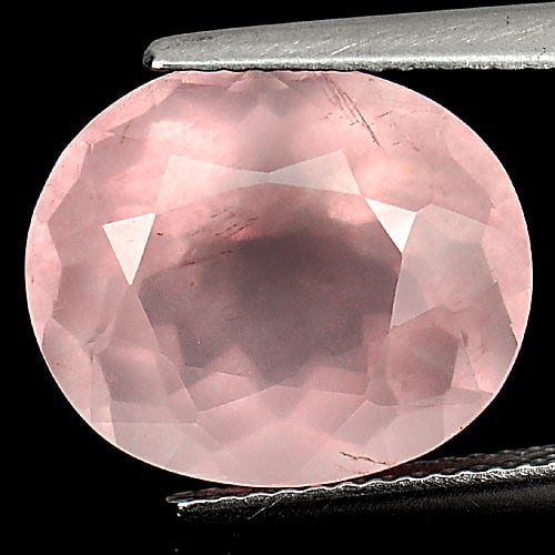 Natural Rose Pink Quartz 8.97 Ct. Oval Shape 14.5 x 12.5 Mm. Gemstone From Brazil (1 of 3)