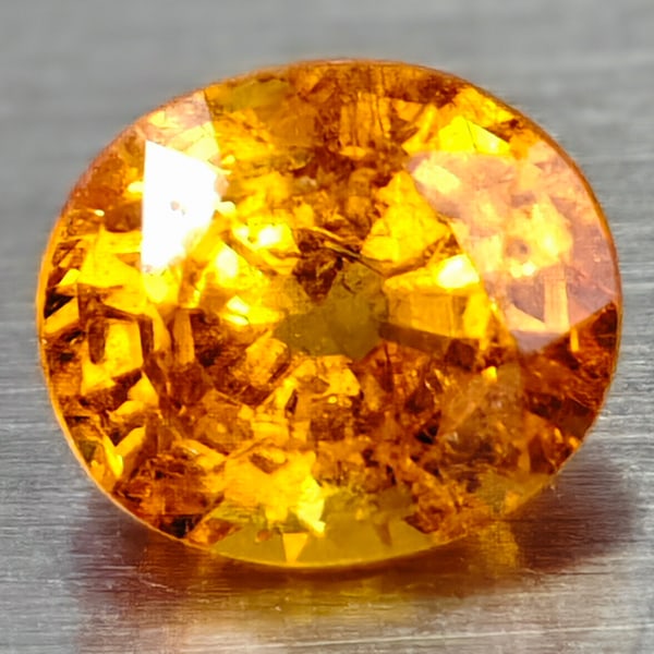Natural Orange Spessatite Garnet 0.53 Ct. Oval Shape 4.8 x 4 Mm Gemstone From Nigeria: Product ID: 102908225 Product Name: Natural Spessartine Weight: 0.53 CT. Size: 4.8 X 4 X 3 MM. Shape: Oval Color: Orange Clarity:Si Luster: Good Gems Origin: Nigeria Treatment: Unheated Crystal Struct