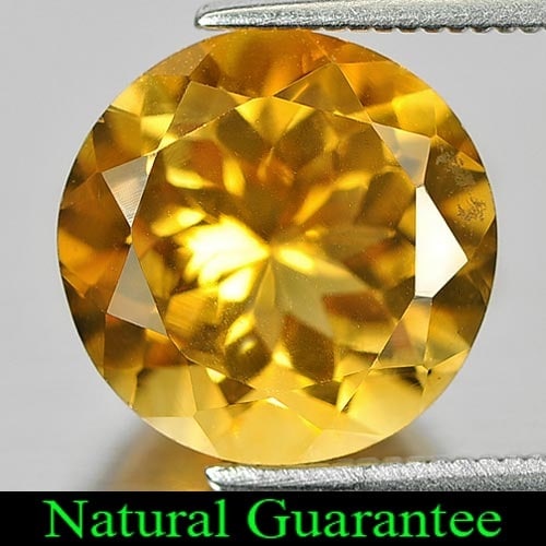 Natural Yellow Citrine 4.48 Ct. Round Shape 10.8 Mm. Gemstone From Brazil: Product ID: 801810192 Product Name: Natural Citrine Weight: 4.48 CT. Size: 10.8 x 10.8 x 7.3 MM. Shape: Round Color: Yellow Clarity:VSI Luster: Good Gems Origin: Brazil Treatment: Unheated Crystal Str