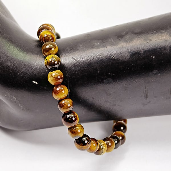 Natural Yellow Brown Color Tigers Eye 50.03 Ct. Beads Bracelet Length 6 Inch. (1 of 3)