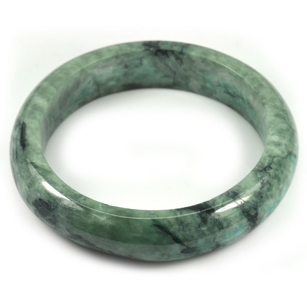 Natural Green Jade Bangle Size 76 x 59 x 15 Mm. 361.07 Ct. Gemstone Unheated: Product ID: 819815365 Product Name: Natural Jade Weight: 361.07 CT. Size: 76 x 59 x 15 MM. Shape: Round Color: Green Clarity:Opaque Luster: Good Gems Origin: Thailand Treatment: Unheated Crystal Struc