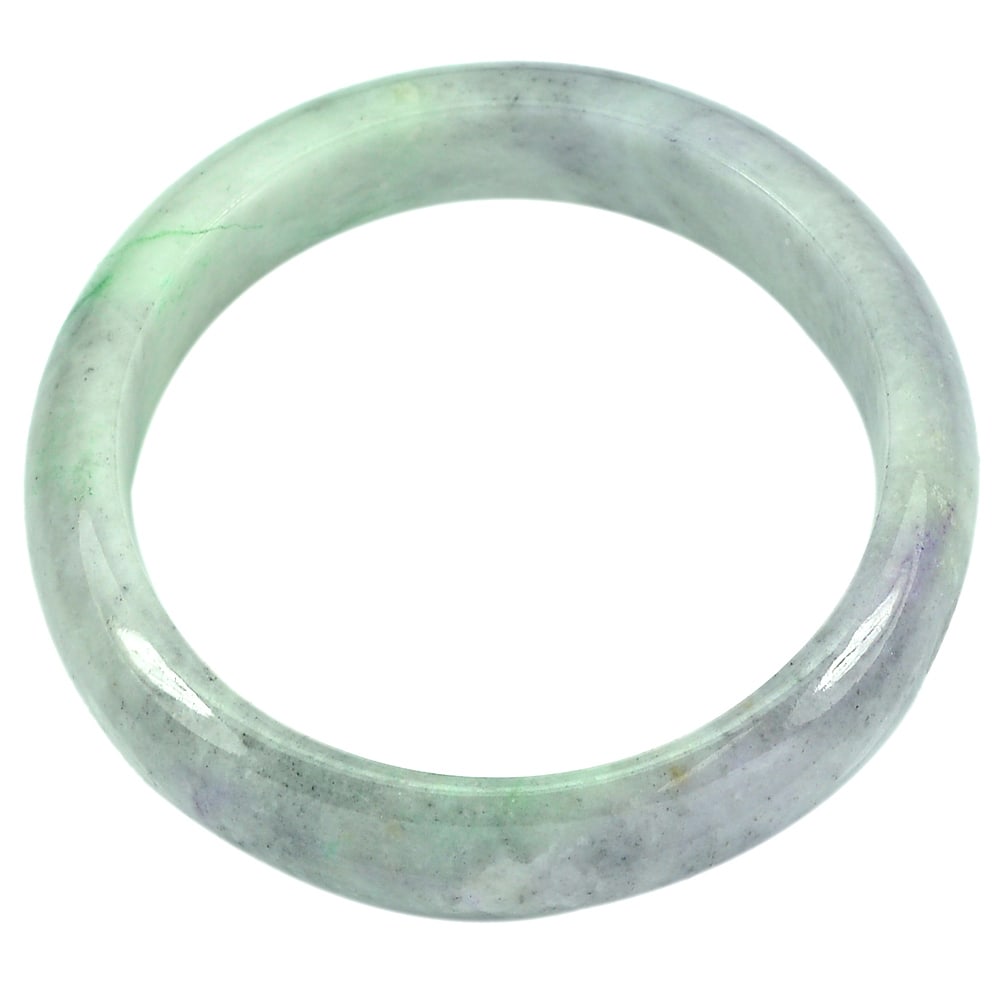 Natural Multi-Color Jade Bangle 422.14 Ct. 79 x 63 x 17 mm. Gemstone Unheated: Product ID: 819813876 Product Name: Natural Jade Weight: 422.14 CT. Size: 79 x 63 x 17 MM. Shape: Round Cabochon Color: Multi-Color Clarity:Opaque Luster: Good Gems Origin: Thailand Treatment: Unheate