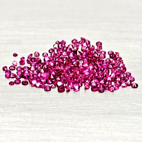 Natural Unheated Pinkish Red Ruby 1.66 Ct. 214 Pcs Round Diamond Cut Gemstones From Mozambique (1 of 3)
