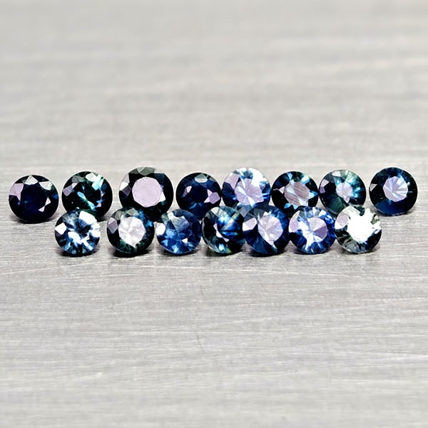 Natural Fancy Color Sapphire 0.89 Ct. 15 Pcs Round Diamand Cut 2.6 to 1.3 Mm Gemstones From Tanzania (1 of 3)