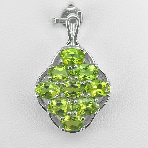 Natural Green Peridot 925 Sterling Silver Pendant Jewelry 3.36 Grams (1 of 3)