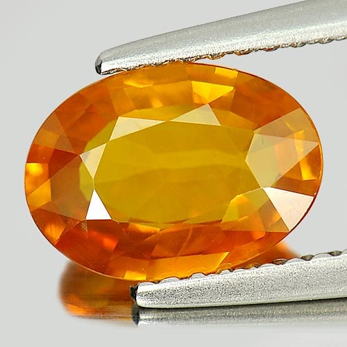 Yellow Orange Sapphire 1.99 Ct. Oval Shape 9.2 x 6.6 Mm. Natural Gemstone From Ceylon Sri Lanka (1 of 3)