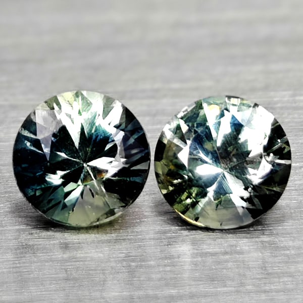Natural Multi Color Sapphire 0.39 Ct. 2 Pcs Round Diamand Cut 3.5 Mm Gemstones From Tanzania (1 of 3)