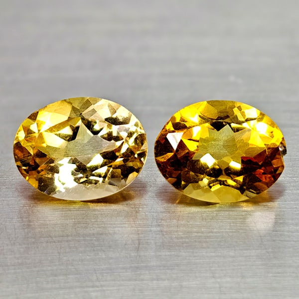 Natural Yellow Citrine 3.27 Ct. 2 Pcs Clean Oval Shape 9 x 7 Mm. Gemstones From Brazil: Product ID: 801815101 Product Name: Natural Citrine Weight: 3.27 CT. Size: 9 x 7 x 4.7 MM. Shape: Oval Color: Yellow Clarity:IF Luster: Good Gems Origin: Brazil Treatment: Unheated Crystal Structure: 