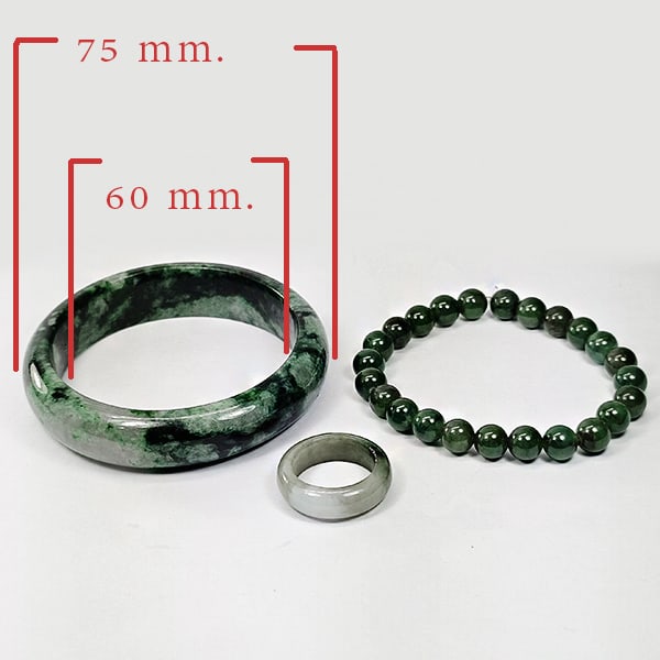 Natural Green Jade 475.00Ct. Bangle And Ring Set 3 Pcs Gemstones From Myanmar (1 of 3)