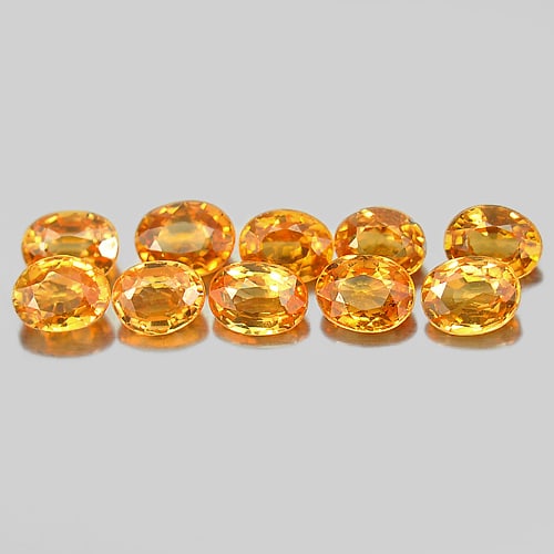 Natural Orange Spessartine Garnet 2.57 Ct. 10 Pcs. Oval Shape 4 x 3 Mm. Unheated Gemstone From: Product ID: 802935250 Product Name: Natural Spessartine Weight: 2.57 CT. Size: 4 x 3 x 2 MM. Shape: Oval Color: Orange Clarity:VS - VSI Luster: Very Good Gems Origin: Namibia Treatment: Unheated Cryst