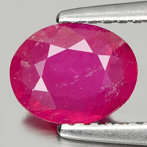 Natural Purplish Red Ruby 0.93 Ct. Oval Shape 7.2 x 5.8 Mm. Gemstone From Madagascar (1 of 3)