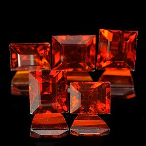 Natural Reddish Orange Spessartine Garnet 3.48 Ct. 5 Pcs Square Shape 4.9 Mm. Gemstone From Nigeria: Product ID: 802924856 Product Name: Natural Spessartine Weight: 3.48 CT. Size: 4.9 x 4.2 x 3.9 MM. Shape: Square Color: Reddish Orange Clarity:VVS Luster: Good Gems Origin: Nigeria Treatment: Unheated