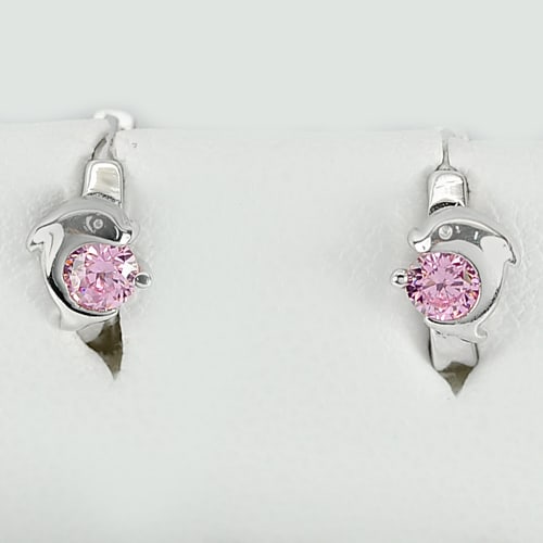 925 Sterling Silver Earrings Jewelry 1.70 Grams Lovely Dolphin Design: Product ID: 280520180 Product Type: 925 Sterling Silver Fine Jewelry Jewelry Weight: 1.70 Grams. Gemstones Color: Silver Metal: Solid Silver 92.5%. Gemstone Detail: Pink CZ Round Size 4 x 4 Mm. 2 Pcs.