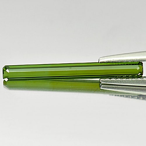 Natural Green Tourmaline 1.15 Ct. Octagon Shape 21 x 2.5 Mm. Gemstone From Nigeria (1 of 3)