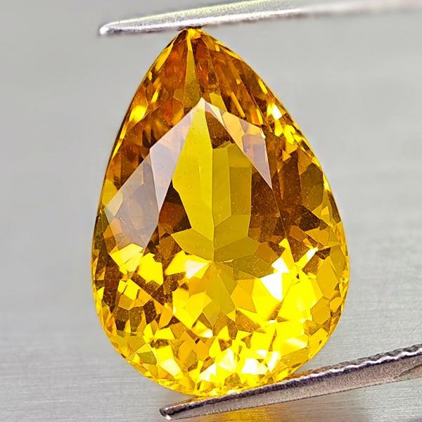 Natural Yellow Citrine 8.78 Ct. Pear Shape 16.7 x 11.7 Mm. Gemstone From Brazil: Product ID: 801815002 Product Name: Natural Citrine Weight: 8.78 CT. Size: 16.7 x 11.7 x 9 MM. Shape: Pear Color: Yellow Clarity:VVS Luster: Good Gems Origin: Brazil Treatment: Unheated Crystal Struct