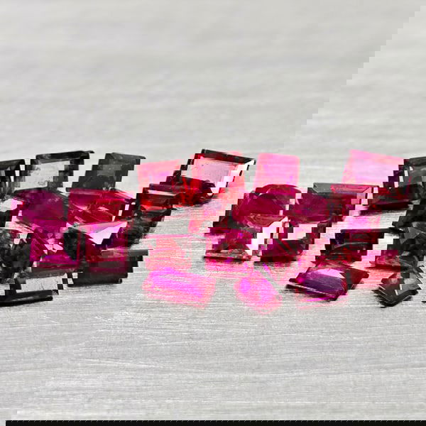 Natural Purplish Pink Ruby 1.27 Ct. 21 Pcs Mixed Shape Gemstones From Mozambique (1 of 3)