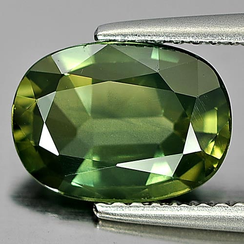 Natural Green Sapphire 2.48 Ct. VVS Oval Shape 10 x 7.4 Mm. Gemstone From Thailand (1 of 3)