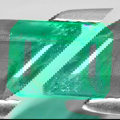 Certified Natural Green Emerald 1.48 Ct. Octagon Shape 7.38 x 5.58 Mm. Gemstone From Columbia (1 of 4)