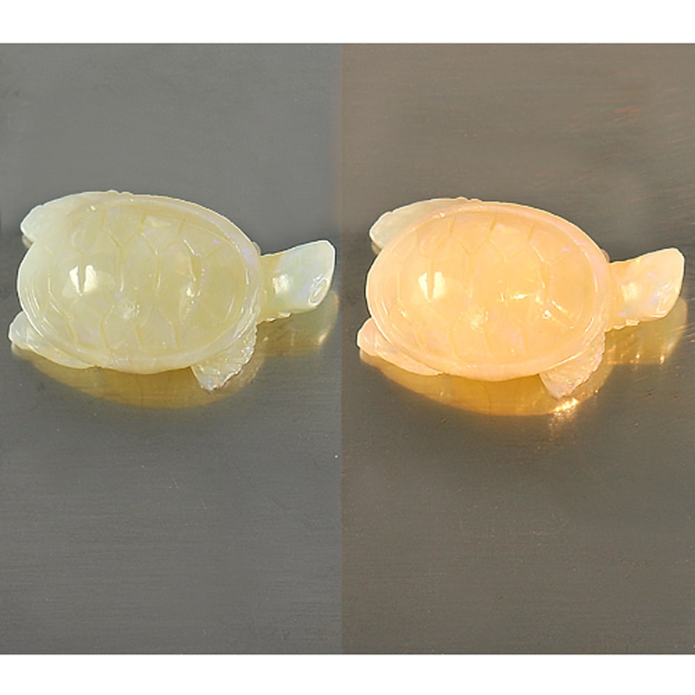 Natural Multi Color Opal 9.72 Ct. Turtle Carving Size 20 x 11.8 Mm. Unheated Gemstone (1 of 3)