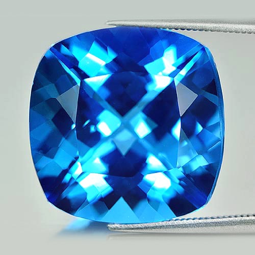 Natural Swiss Blue Topaz 31.56 Ct. Clean Cushion Shape 19.5 x 19.4 Mm. Gemstone From Brazil: Product ID: 807158503 Product Name: Natural Blue Topaz Weight: 31.56 CT. Size: 19.5 x 19.4 x 11.8 MM. Shape: Cushion Color: Blue Clarity:IF Luster: Very Good Gems Origin: Brazil Treatment: Treated Cry
