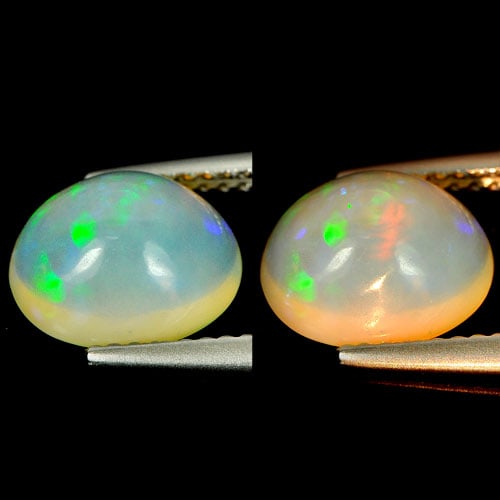 Natural Multi-Color Opal 1.92 Ct. Oval Cabochon Shape 9.3 x 7.9 Mm. Unheated Gemstone (1 of 3)
