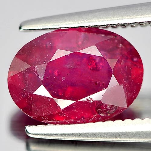 Natural Purplish Red Ruby 1.89 Ct. Oval Shape 8.5 x 6.1 Mm Gemstone From Madagascar (1 of 3)