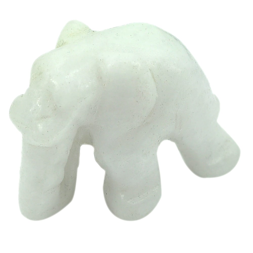 Natural White Jade 52.95 Ct. Elephant Carving Size 25 x 19 Mm. Gemstone From Thailand: Product ID: 819813438 Product Name: Natural Jade Weight: 52.95 CT. Size: 25 x 19 x 14.3 MM. Shape: Elephant Carving Color: White Clarity:Opaque Luster: Good Gems Origin: Thailand Treatment: Unheated C
