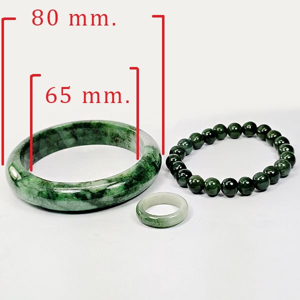 Natural Genuine Burmese Jade 575.00Ct. Bangle And Ring  Set 3 Pcs Gemstone From Burma (1 of 3)