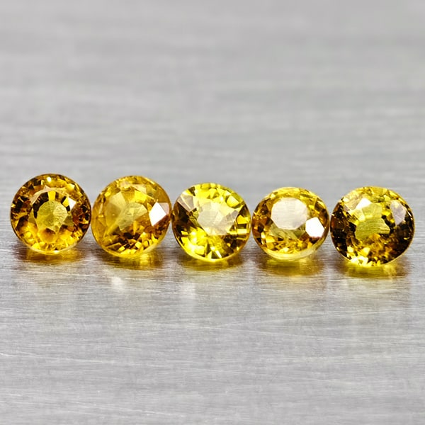 Natural Yellow Songea Sapphire 0.96 Ct. 5 Pcs Round Shape Gemstones From Tanzania: Product ID: 806162362 Product Name: Natural Fancy Color Sapphire Weight: 0.96 CT. Size: 3.1 x 3.1 x 2.3 to 3 x 3 x 2.1 MM. Shape: Round Color: Yellow Clarity:VSI Luster: Good Gems Origin: Tanzania Tre