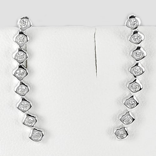 925 Sterling Silver Earrings Jewelry White Gold Plated 2.90 Grams (1 of 3)