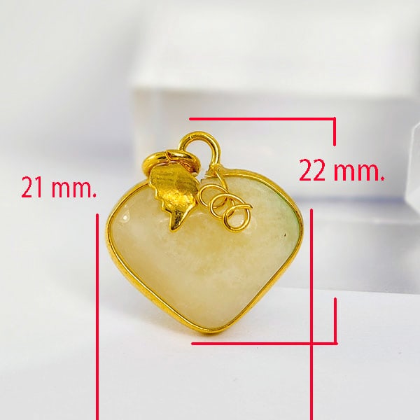 Natural Multi-Color Jade 34.77 Ct. Heart Nickel Pendant 22 x 21 Mm. Gemstone From Thailand (1 of 3)
