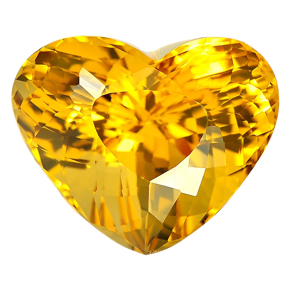 Natural Yellow Citrine 27.21 Ct. Clean Heart Shape 21 x 17.4 Mm. Unheated Gemstone From Brazil: Product ID: 801810219 Product Name: Natural Citrine Weight: 27.21 CT. Size: 21 x 17.4 x 15.5 MM. Shape: Heart Color: Yellow Clarity:IF Luster: Good Gems Origin: Brazil Treatment: Unheated Crystal Stru