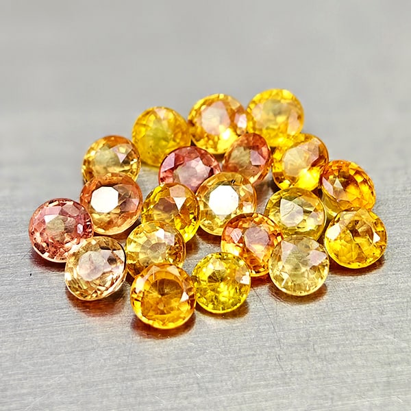 Natural Multi Color Songea Sapphire 2.49 Ct. 20 Pcs Round Shape 2.9 Mm Gemstones From Tanzania (1 of 3)
