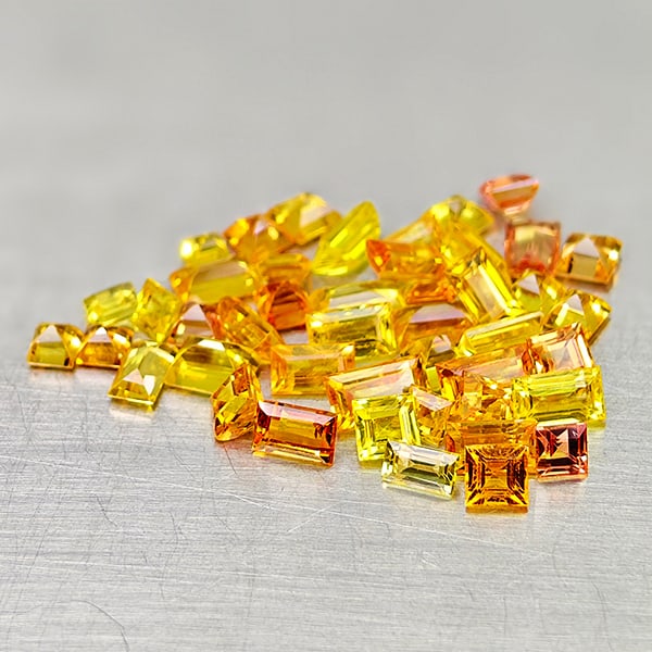Natural Orange Yellow Sapphire 4.67 Ct. 45 Pcs Mixed Shape 3.5 x 2 Mm Gemstones From Tanzania (1 of 3)
