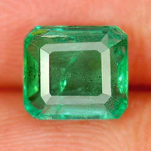 Certified Natural Green Emerald 1.31 Ct. Octagon Shape 6.55 x 5.87 Mm. Unheated Gemstone From (1 of 4)