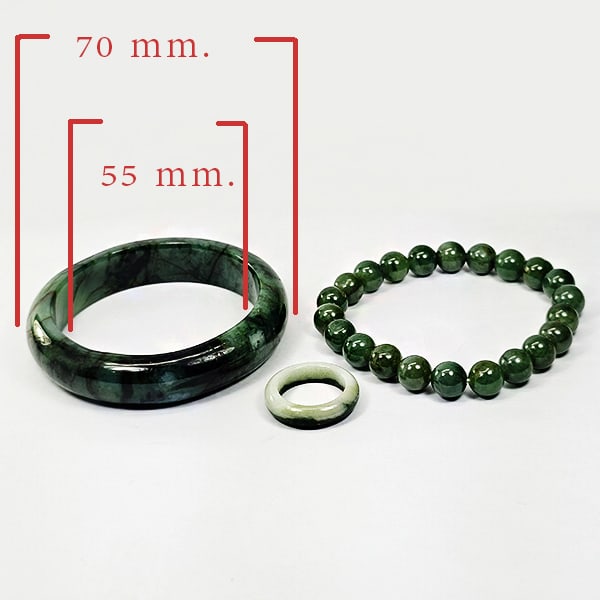 Natural Green Jade 475.00Ct. Bangle And Ring Set 3 Pcs Gemstone From Myanmar (1 of 3)