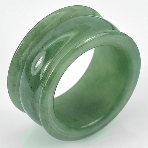 Natural Green Jade Ring Size 9.5 Unheated Gemstone 46.21 Ct. (1 of 3)