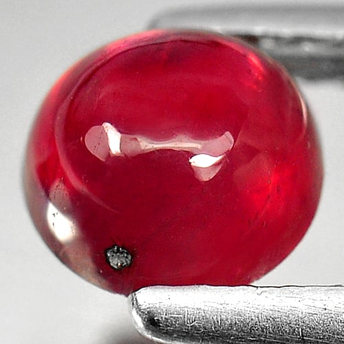 Natural Purplish Red Ruby 1.31 Ct. Oval Cabochon Shape 6 x 5.7 Mm. Gemstone From Mozambique (1 of 3)