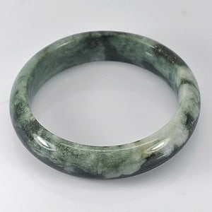 272.38 Ct. Alluring Natural White Green Jade Bangle Unheated (1 of 3)